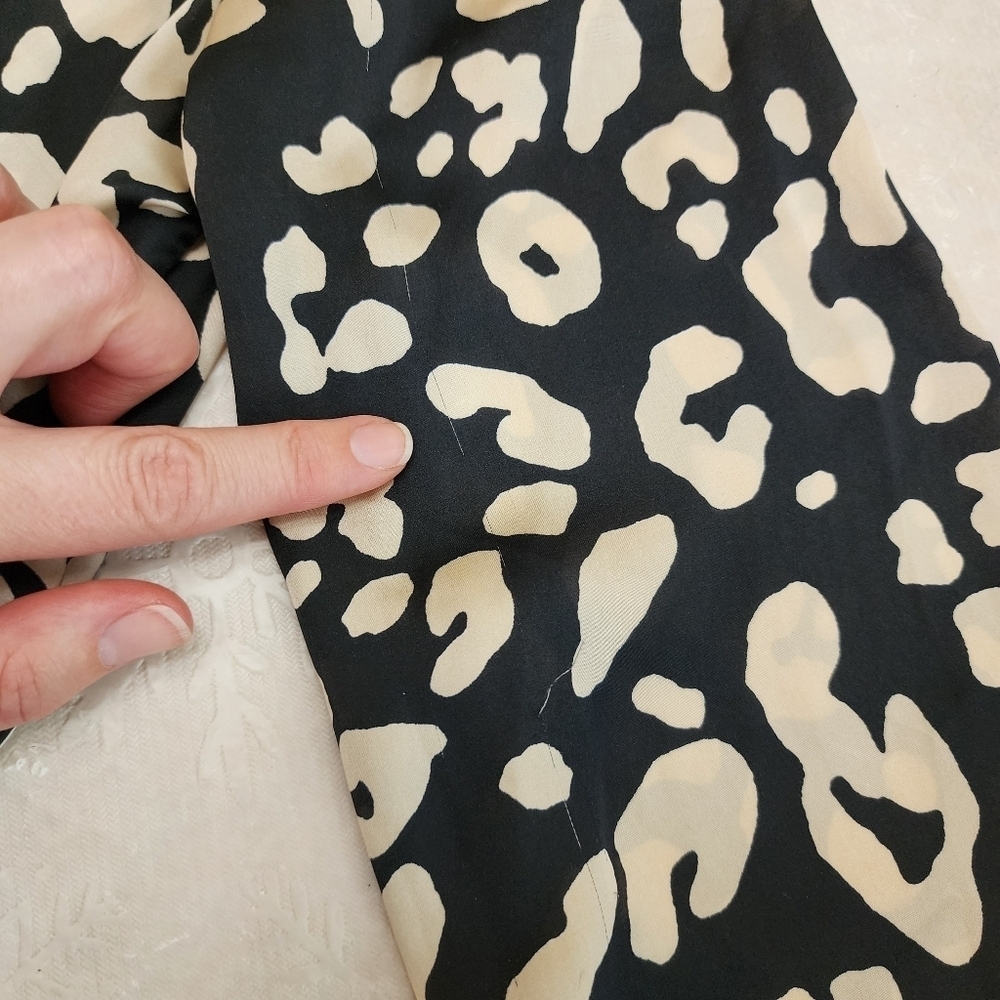Zara Leopard Print Satin Belted Dress Size S Animal Print Longsleeve. - Picture 12 of 12